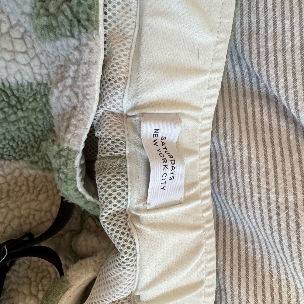 Saturdays NYC Green and White Polar Fleece Serai Trousers - Size large - Picture 13 of 14